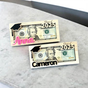 Personalized Graduation Money Holder | Class of 2025 Gift | Custom Grad Cap Cash Display | Senior Gift for Him or Her - Coastal Chaos LLC
