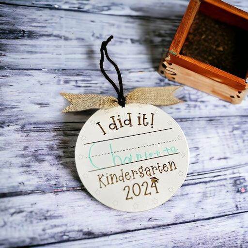Graduation ornament, grad car charm, memory keepsake, decor, graduation gift, kindergarten graduation - Coastal Chaos LLC