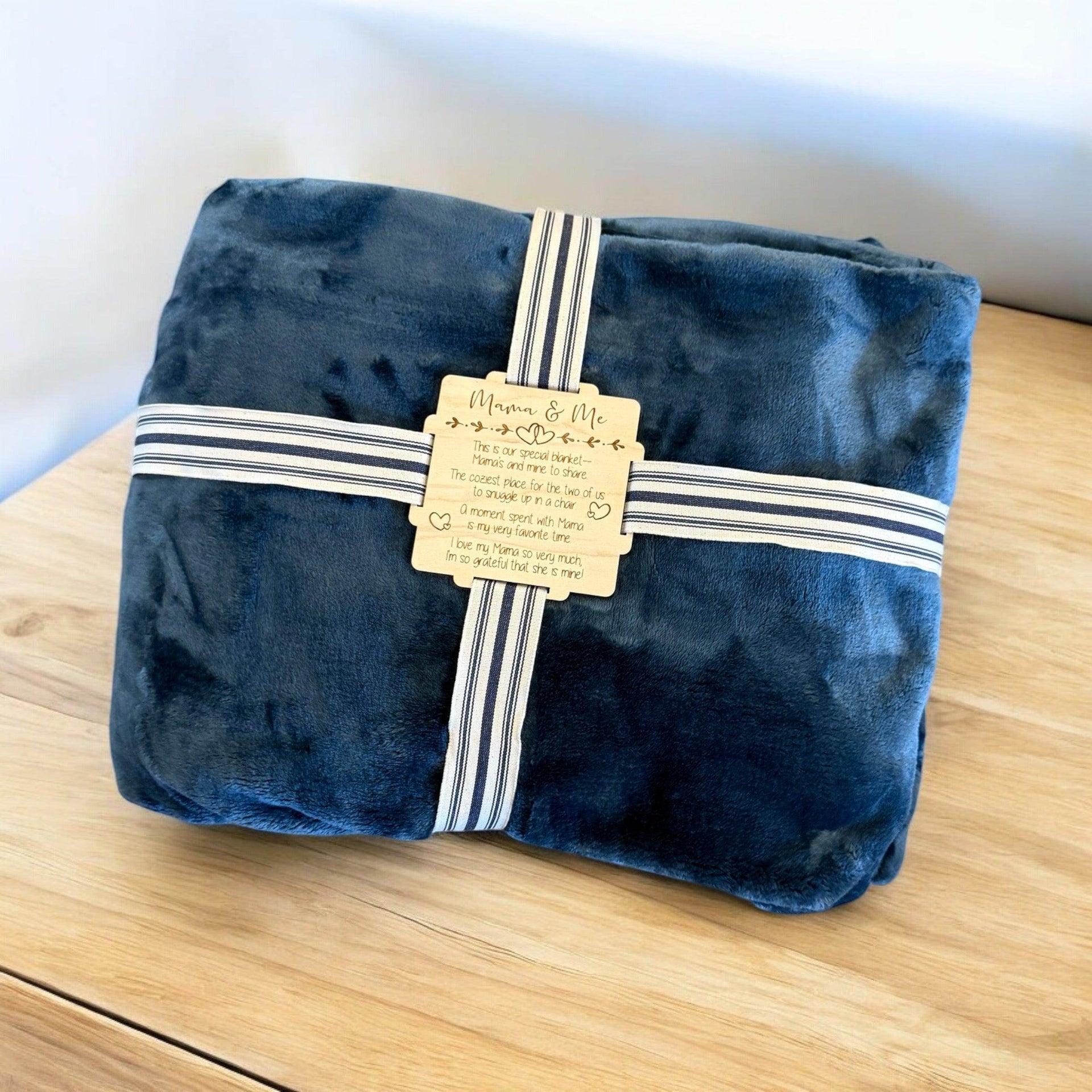 Personalized Blanket Gift Set with Custom Wooden Tag - Coastal Chaos LLC