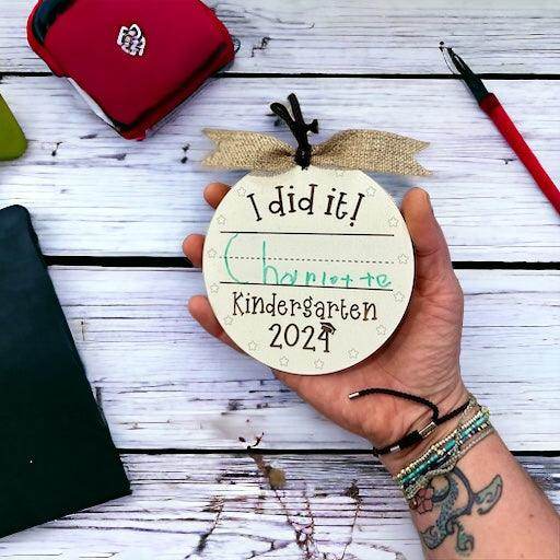 Graduation ornament, grad car charm, memory keepsake, decor, graduation gift, kindergarten graduation - Coastal Chaos LLC
