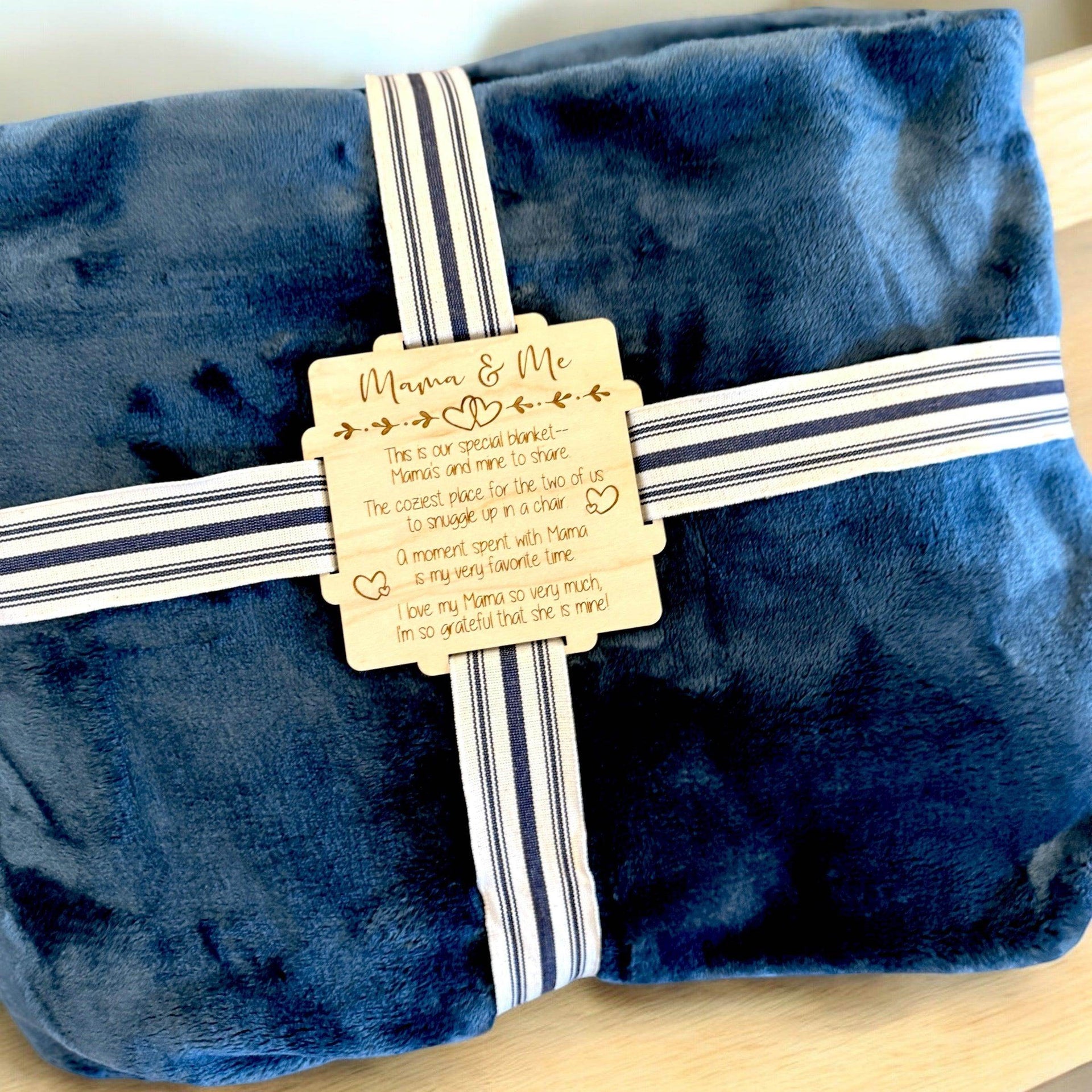 Personalized Blanket Gift Set with Custom Wooden Tag - Coastal Chaos LLC