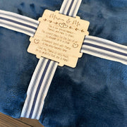 Personalized Blanket Gift Set with Custom Wooden Tag - Coastal Chaos LLC