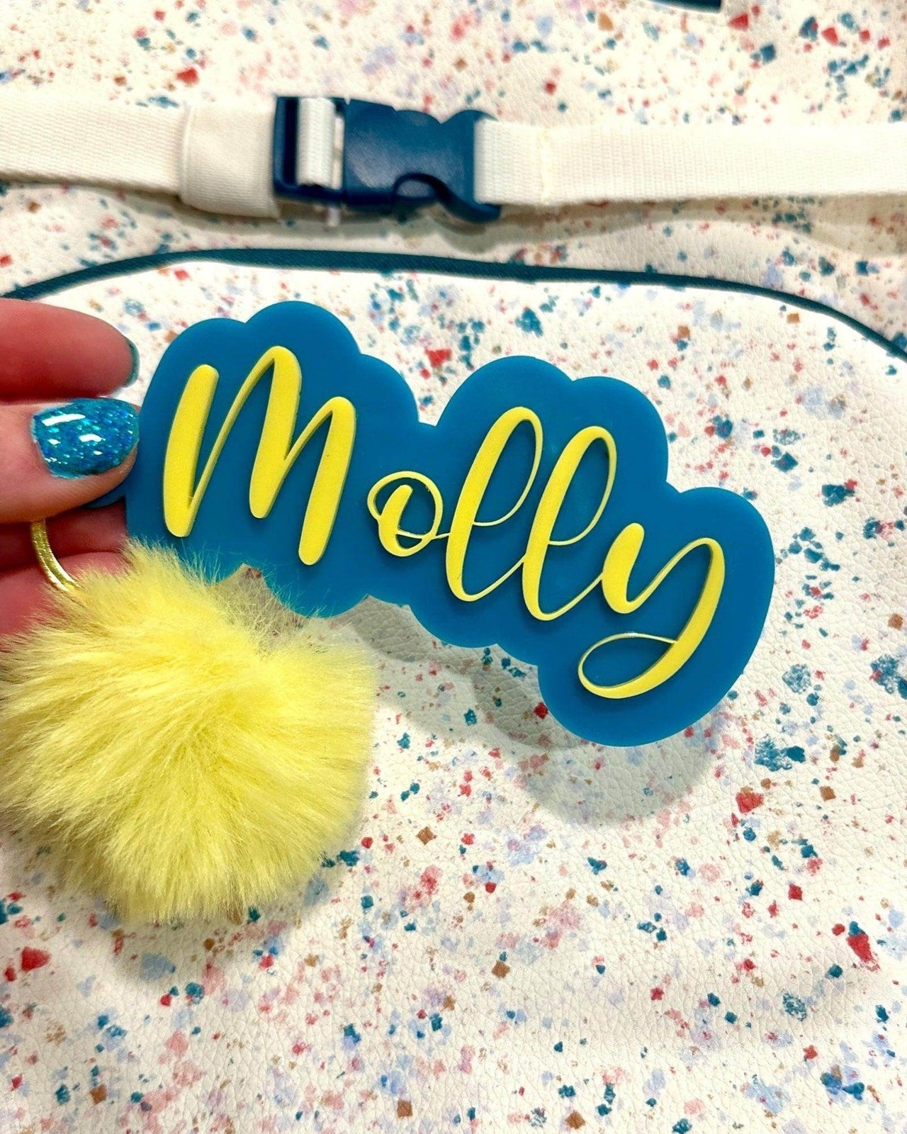 Personalized keychain, custom backpack tag - Coastal Chaos LLC