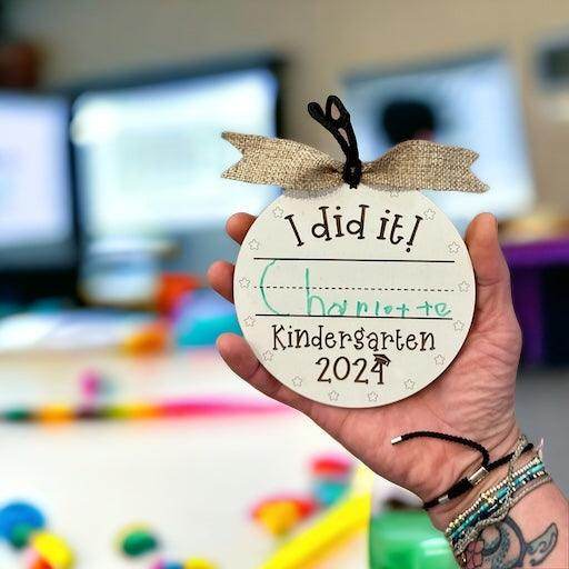 Graduation ornament, grad car charm, memory keepsake, decor, graduation gift, kindergarten graduation - Coastal Chaos LLC