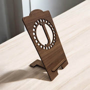 Custom Wood Phone Stand with Initial | Personalized Laser Cut Phone Holder | Walnut, Birch or White Oak | Gift for Him or Her - Coastal Chaos LLC