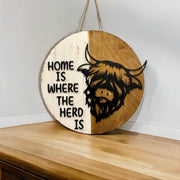 Cow Welcome Sign, farmhouse door hanger, where the herd is sign - Coastal Chaos LLC