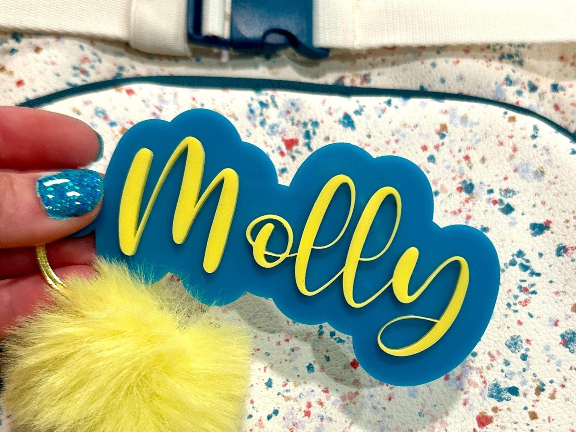 Personalized keychain, custom backpack tag - Coastal Chaos LLC