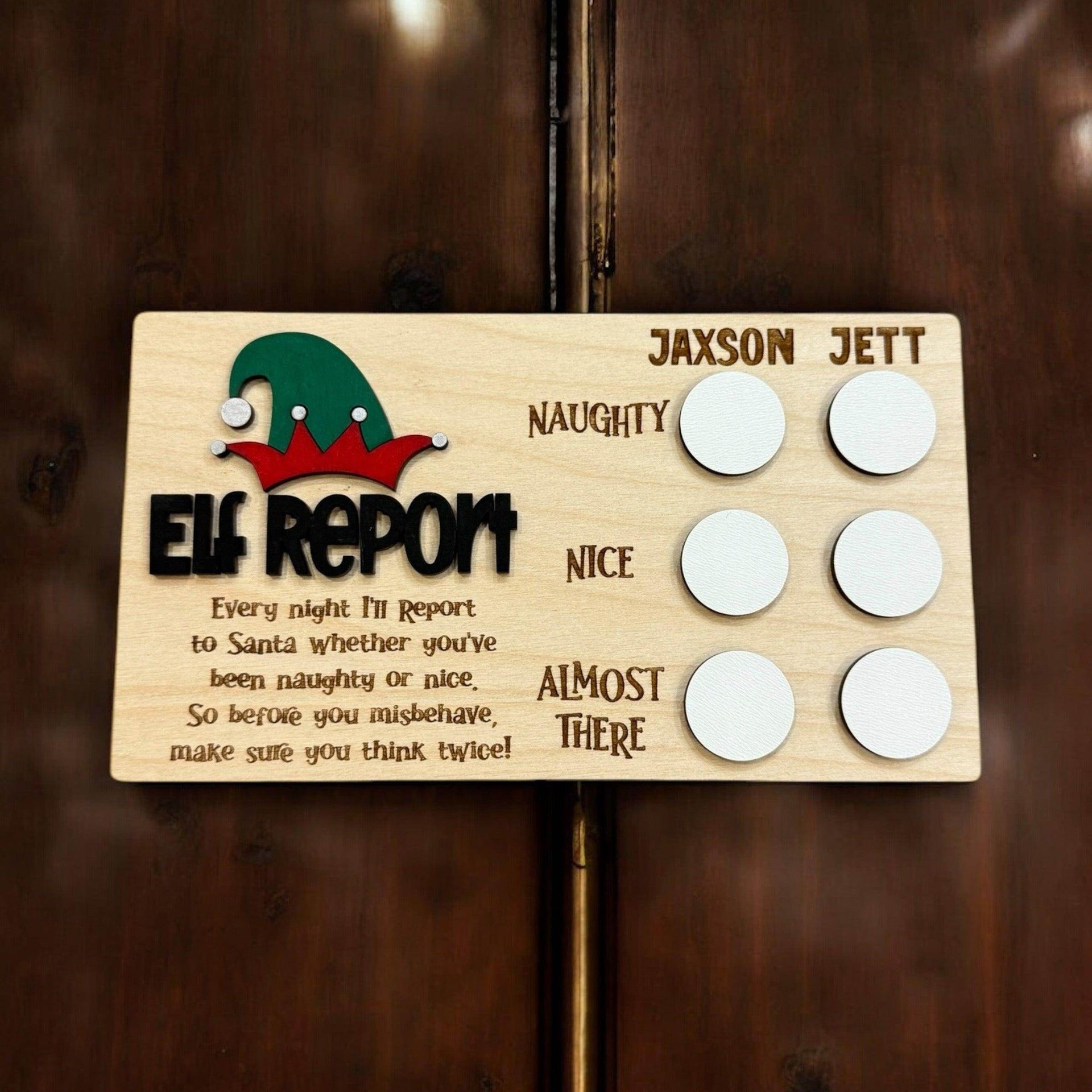 Personalized Elf Report & Message Boards – Wooden Dry Erase Christmas Keepsakes - Coastal Chaos LLC