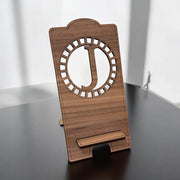 Custom Wood Phone Stand with Initial | Personalized Laser Cut Phone Holder | Walnut, Birch or White Oak | Gift for Him or Her - Coastal Chaos LLC