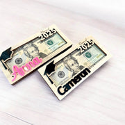 Personalized Graduation Money Holder | Class of 2025 Gift | Custom Grad Cap Cash Display | Senior Gift for Him or Her - Coastal Chaos LLC