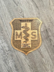 Custom MSC Shield Plaque – Laser Engraved Medical Service Corps Award | Personalized Military Retirement, Promotion, or Going Away Gift - Coastal Chaos LLC