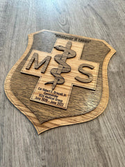 Custom MSC Shield Plaque – Laser Engraved Medical Service Corps Award | Personalized Military Retirement, Promotion, or Going Away Gift - Coastal Chaos LLC