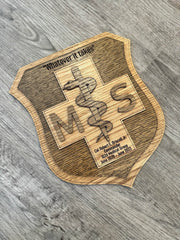 Custom MSC Shield Plaque – Laser Engraved Medical Service Corps Award | Personalized Military Retirement, Promotion, or Going Away Gift - Coastal Chaos LLC
