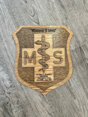 Custom MSC Shield Plaque – Laser Engraved Medical Service Corps Award | Personalized Military Retirement, Promotion, or Going Away Gift - Coastal Chaos LLC