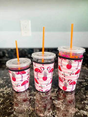 Cold coffee holder - flamingo - Coastal Chaos LLC